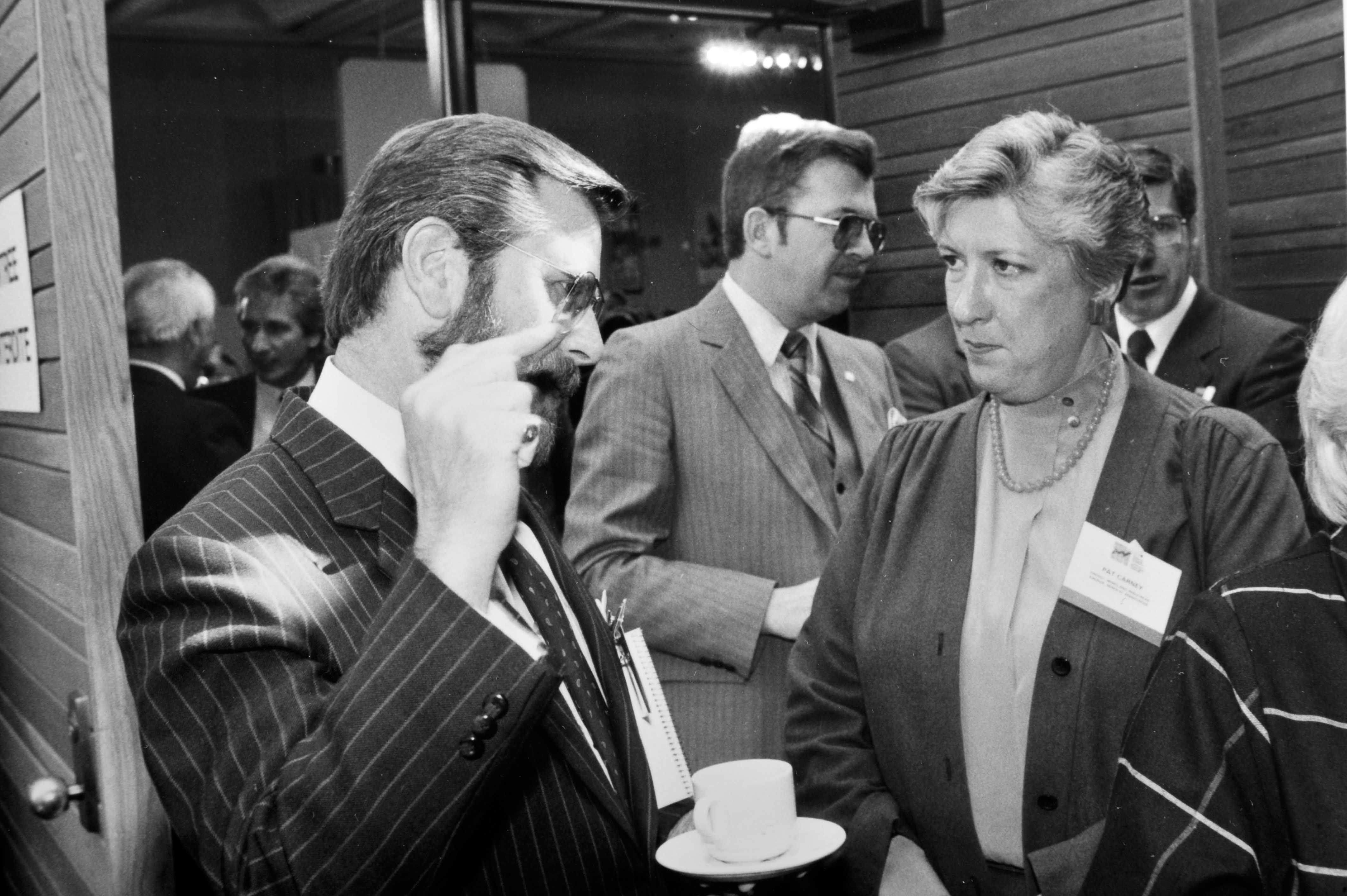 Shirley Carr Brian Mulroney Bob White Dennis McDermott 1985 National Economics Conference