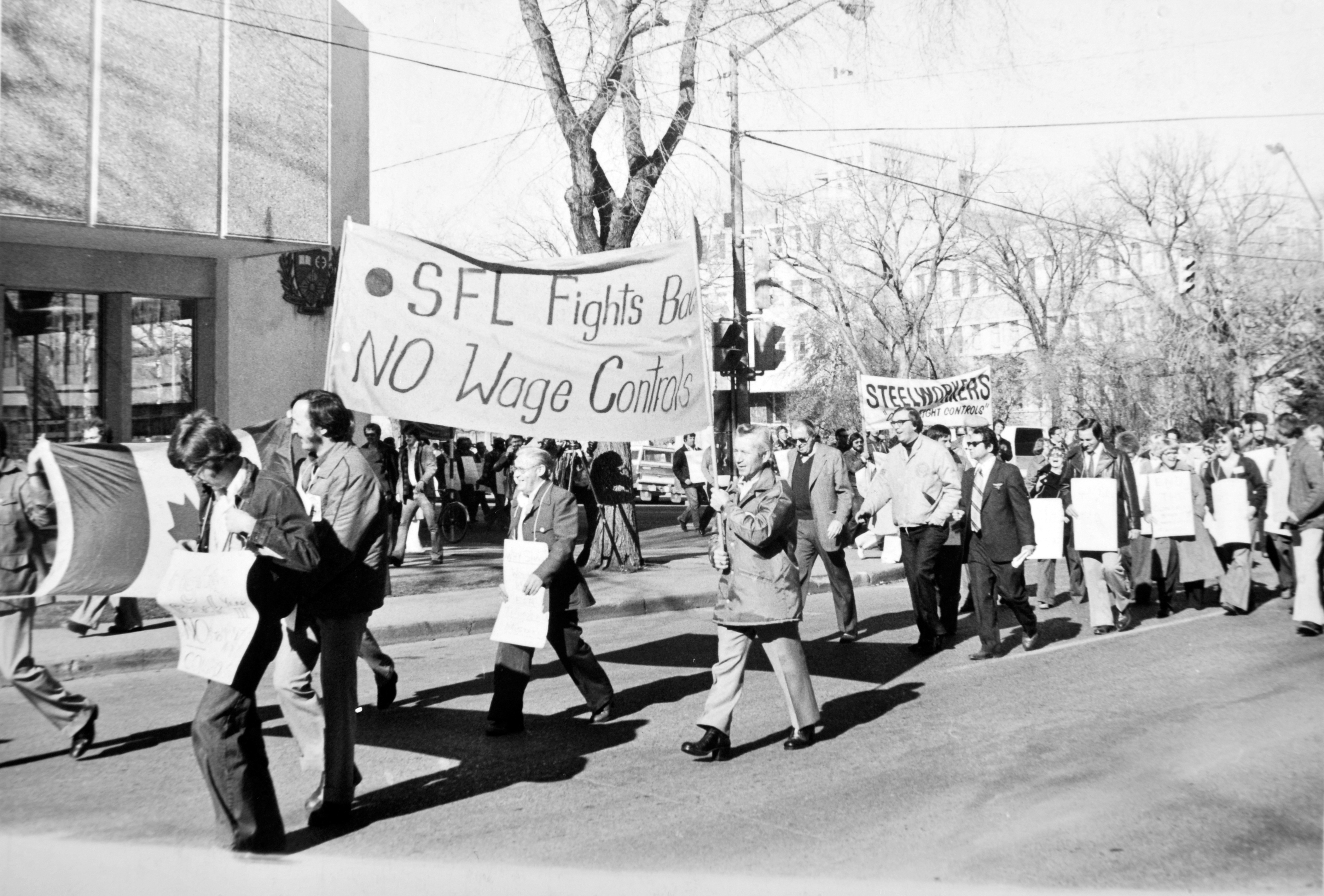 Demonstration 1977 SFL Federation of Labour Saskatchewan Safety